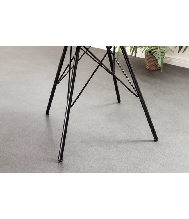 Invicta Interior Design stoel SCANDINAVIA MEESTERSTUK mosterdgeel koord zwart metalen poten - 43697