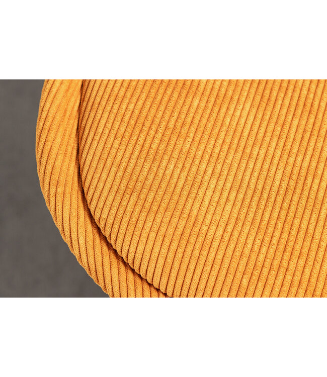 Invicta Interior Design stoel SCANDINAVIA MEESTERSTUK mosterdgeel koord zwart metalen poten - 43697