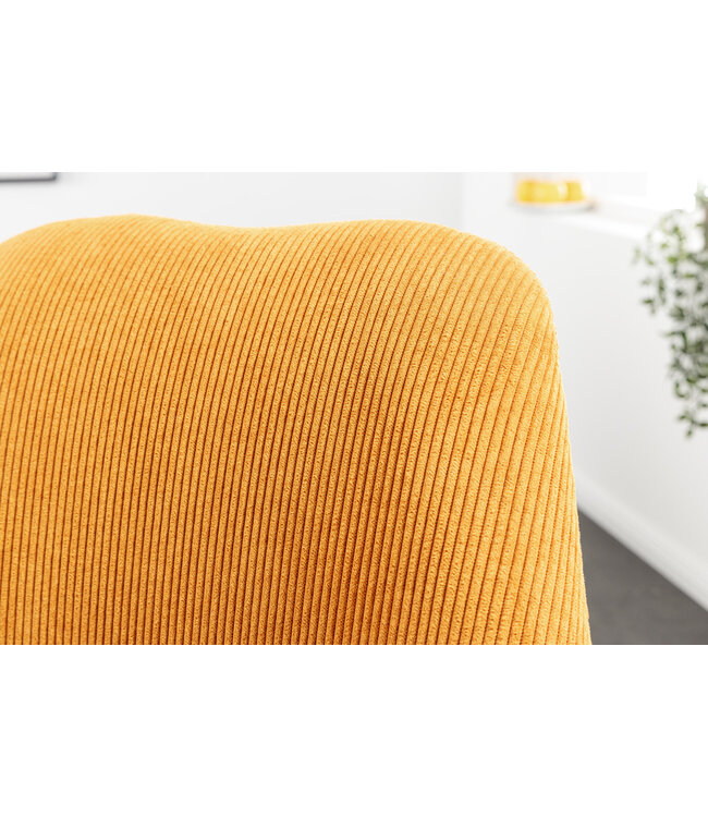 Invicta Interior Design stoel SCANDINAVIA MEESTERSTUK mosterdgeel koord zwart metalen poten - 43697