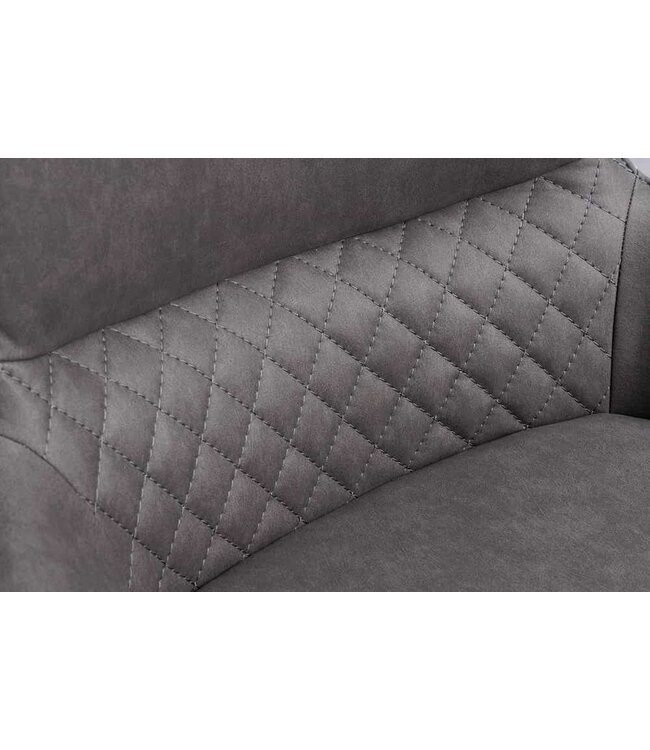 Invicta Interior Draaibare design stoel ALPINE grijsbruin zwart metalen poten armleuningen - 43718