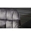 Invicta Interior Draaibare barkruk PAPILLON grijze fluwelen barstoel met rugleuning zwarte metalen poten - 43883