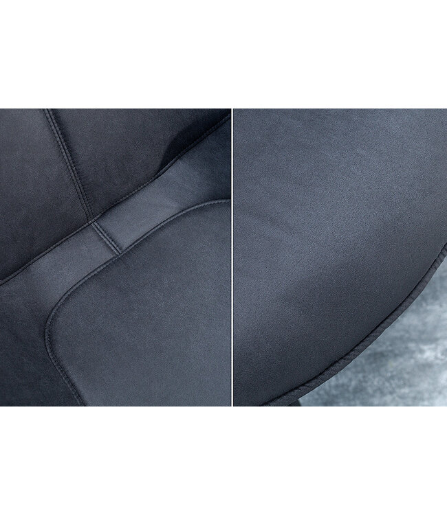 Invicta Interior Bureaustoel THE DUTCH RETRO antiek grijs microvezel met armleuningen Modern Design - 44068