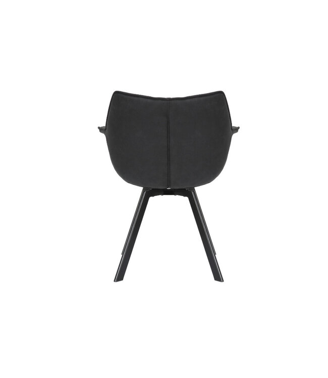 Invicta Interior Bureaustoel THE DUTCH RETRO antiek grijs microvezel met armleuningen Modern Design - 44068