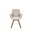 Invicta Interior Draaibare design stoel BALTIC beige Boucle naturel eiken massief houten poten met armleuning - 44199