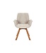 Invicta Interior Draaibare design stoel BALTIC beige Boucle naturel eiken massief houten poten met armleuning - 44199