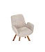 Invicta Interior Draaibare design stoel BALTIC beige Boucle naturel eiken massief houten poten met armleuning - 44199