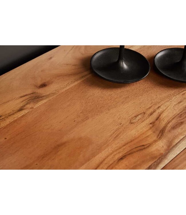 Invicta Interior Hangend tv-meubel AMAZONAS 160cm natuurlijk acacia massief hout boomrand metaal zwart - 43706