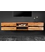 Invicta Interior Hangend tv-lowboard AMAZONAS 160cm natuurlijk acacia massief hout boomrand metaal zwart - 43706