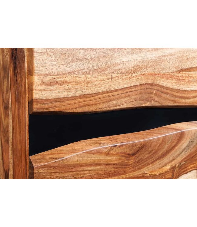 Invicta Interior Hangend tv-meubel AMAZONAS 160cm bruin Sheesham massief hout boomrand metaal zwart - 43707