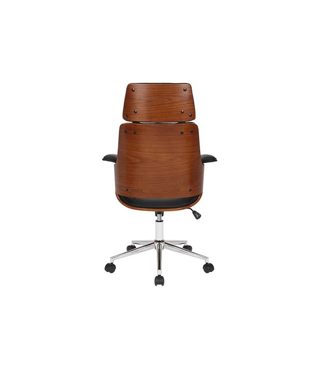 Invicta Interior In hoogte verstelbare bureaustoel MANHATTAN kunstleer massief hout met armleuning retro design - 44195