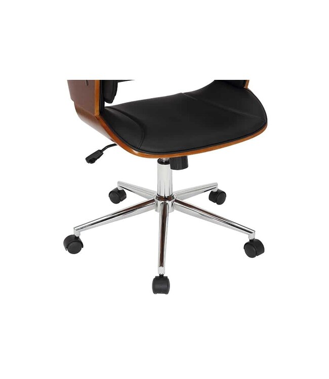 Invicta Interior In hoogte verstelbare bureaustoel MANHATTAN kunstleer massief hout met armleuning retro design - 44195