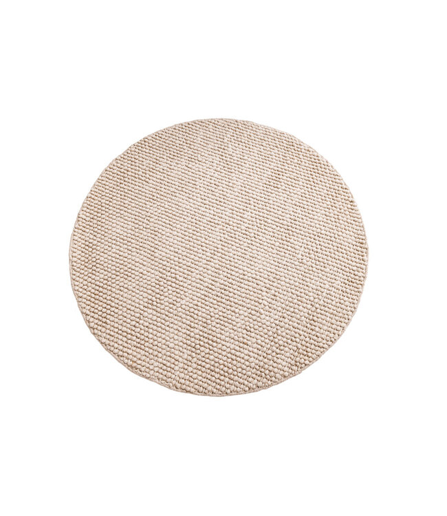 Invicta Interior Designtapijt WOL 150cm beige rond wol handgemaakt - 43056