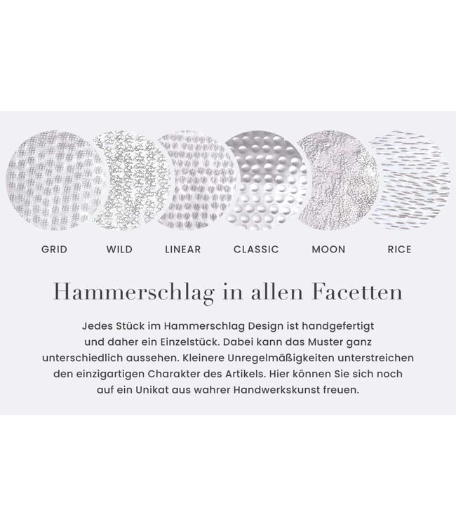 Invicta Interior Moderne decoratieve vaas ABSTRACT ORIENT 35cm zilver rond metaal gehamerd ontwerp - 43509