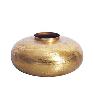 Invicta Interior Moderne decoratieve vaas ABSTRACT ORIENT 35cm goud rond metaal gehamerd ontwerp - 43510