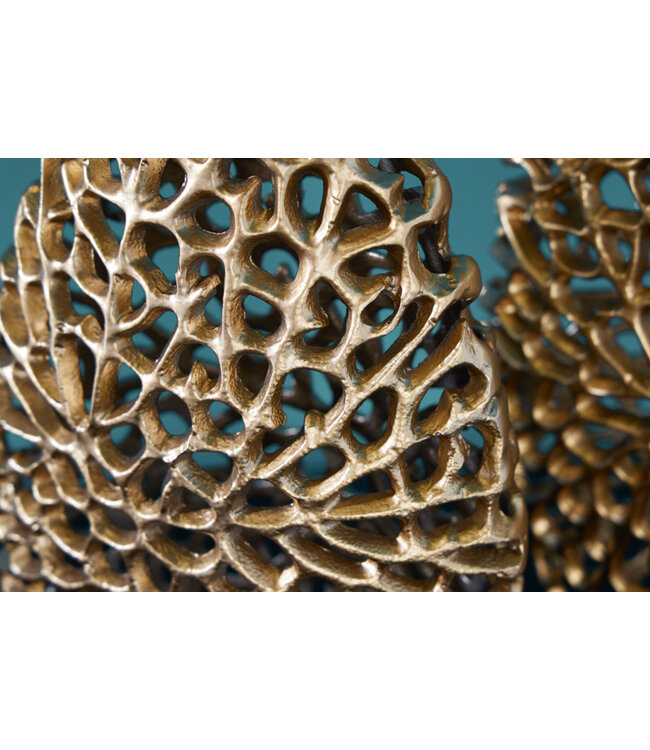 Invicta Interior Filigraan vazen set van 2 ABSTRACT BLAD 40cm goud handgemaakt - 43188