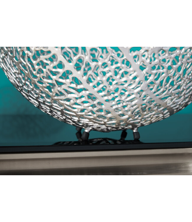 Invicta Interior Filigraan design kom ABSTRACT BLAD 45cm zilver handgemaakt - 43191