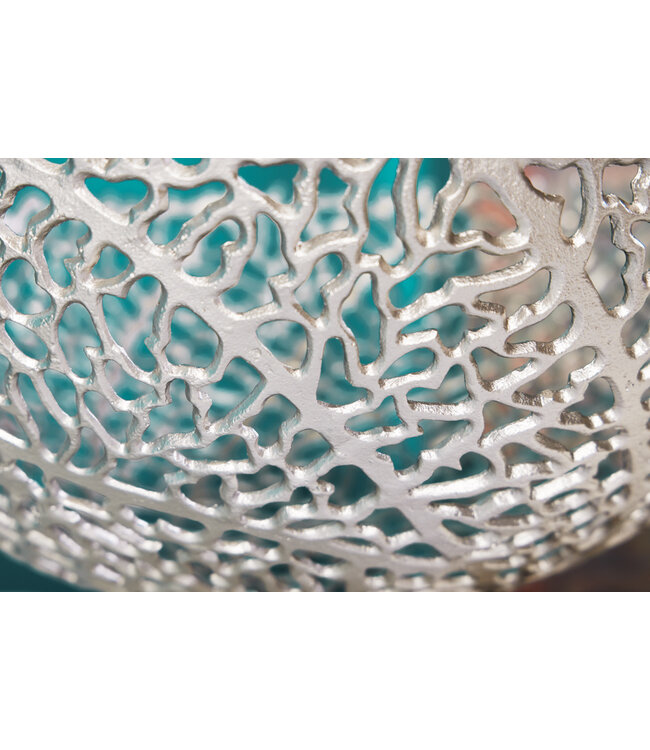 Invicta Interior Filigraan design kom ABSTRACT BLAD 45cm zilver handgemaakt - 43191