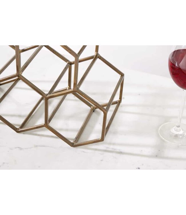 Invicta Interior Filigraan design wijnrek HONINGRAAT 35cm goud metaal handgemaakt - 43192