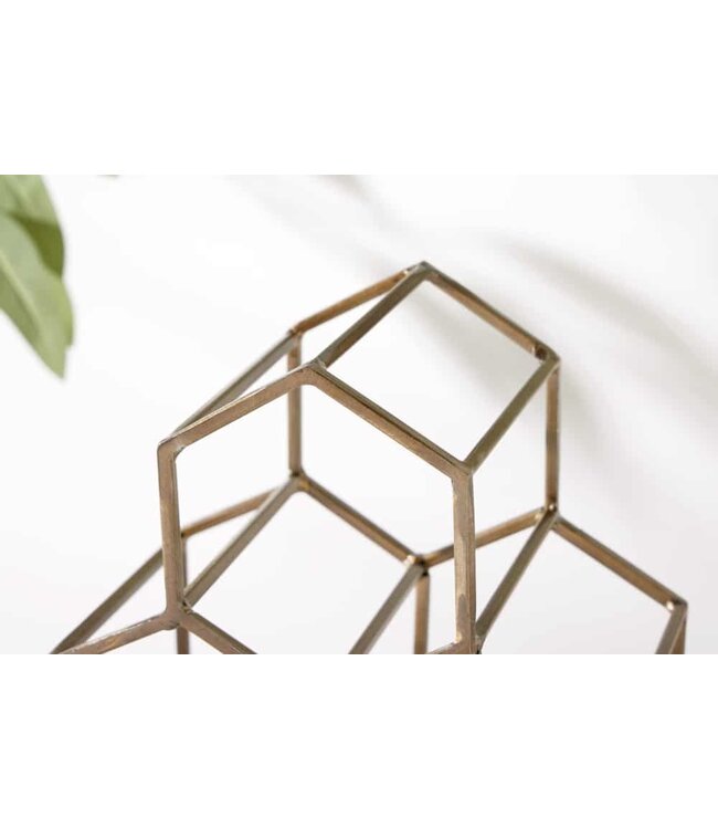 Invicta Interior Filigraan design wijnrek HONINGRAAT 35cm goud metaal handgemaakt - 43192