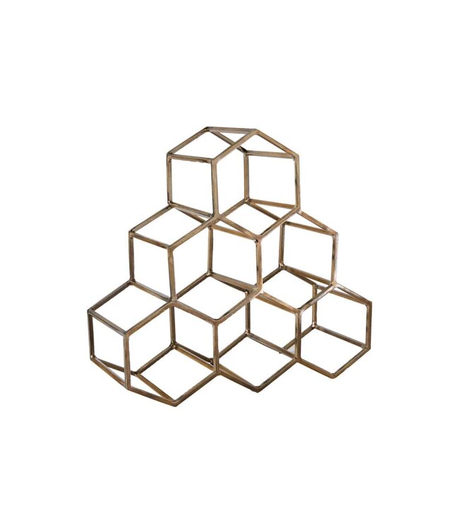 Invicta Interior Filigraan design wijnrek HONINGRAAT 35cm goud metaal handgemaakt - 43192