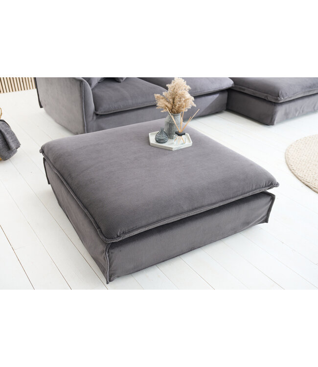 Invicta Interior Grote voetenbank HEAVEN 100cm grijs koord modern design - 43444