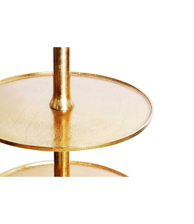 Invicta Interior Design XXL taartplateau ABSTRACT 150cm goud metaal met vijf verdiepingen handgemaakt - 43500