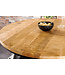 Invicta Interior Vintage bartafel UPCYCLING SCOOTER 120cm zilver mangohout rond handgemaakt - 43596
