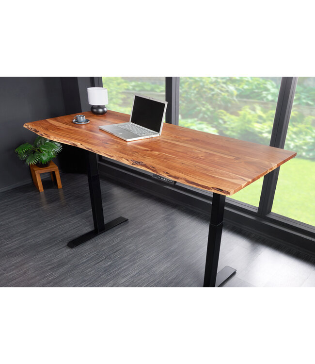Invicta Interior Bureaublad MAMMUT 140cm natuurlijk acacia massief hout boomrand - 43666