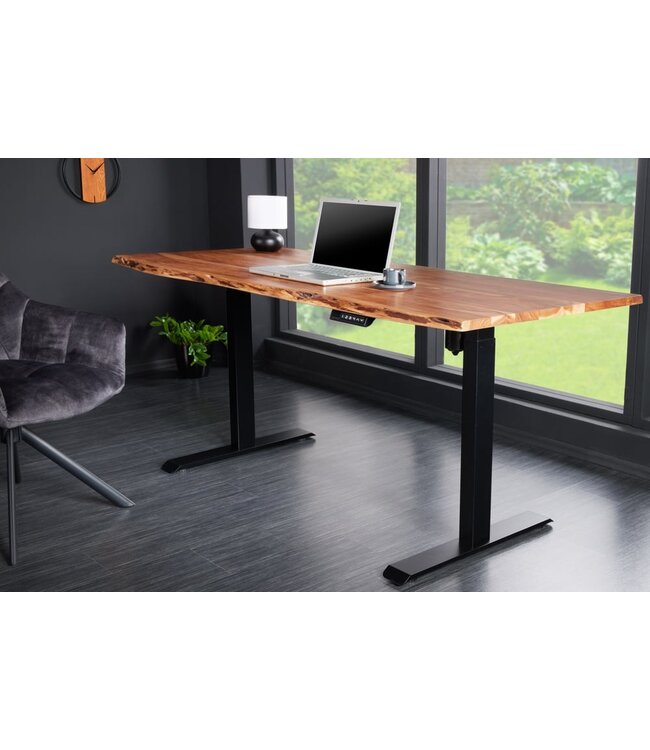 Invicta Interior Bureaublad MAMMUT 140cm natuurlijk acacia massief hout boomrand - 43666