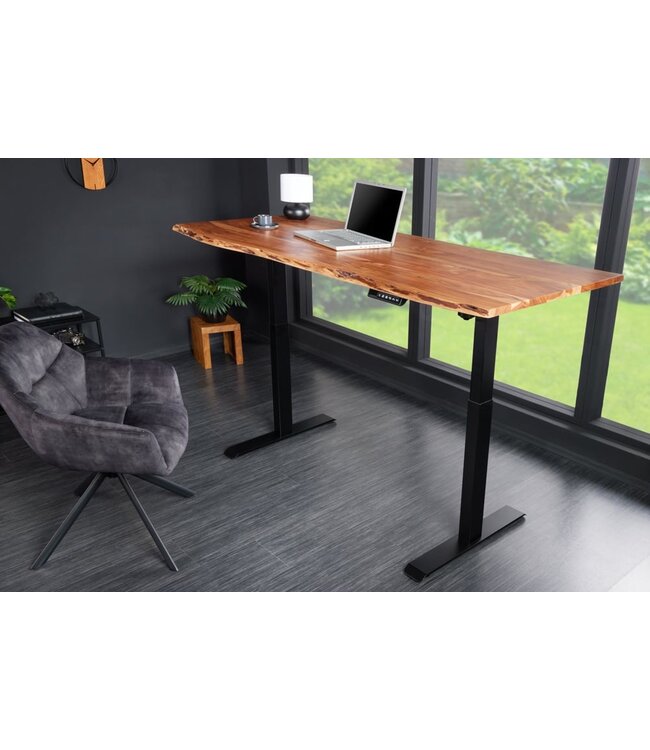 Invicta Interior Bureaublad MAMMUT 140cm natuurlijk acacia massief hout boomrand - 43666