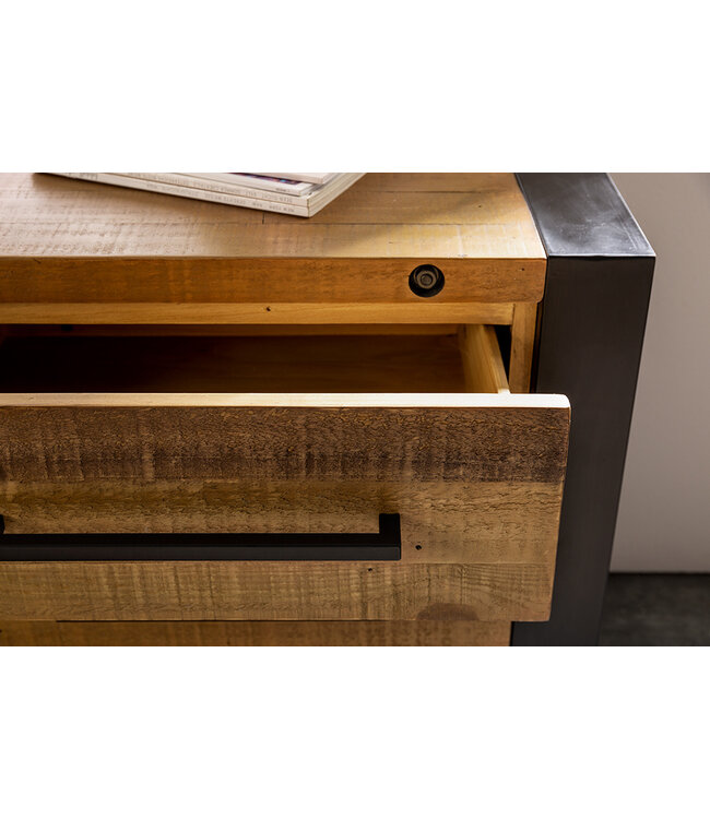 Invicta Interior Massief houten dressoir THOR 195cm vintage bruin grenen gerecycled industrieel - 43679