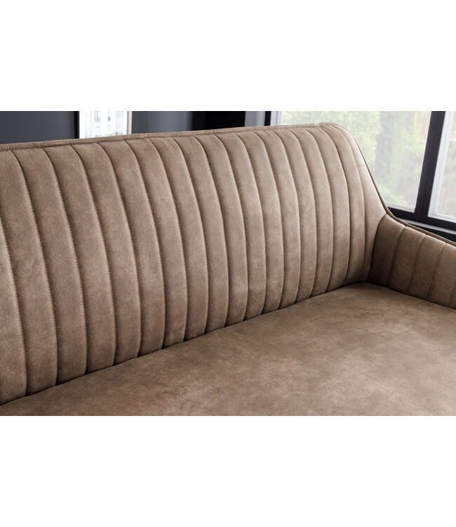 Invicta Interior Design bank TURIN 160cm taupe zwart metalen poten met armleuning - 43693