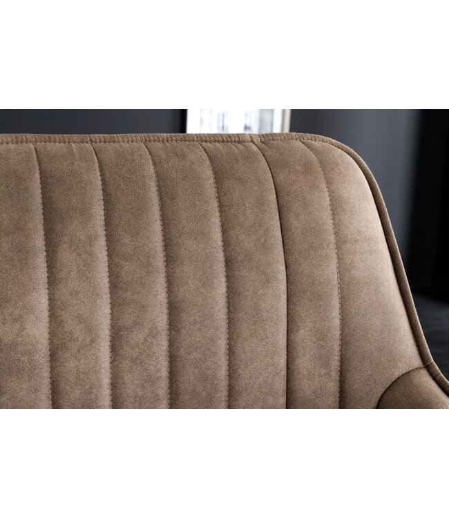 Invicta Interior Design bank TURIN 160cm taupe zwart metalen poten met armleuning - 43693