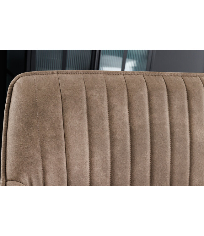 Invicta Interior Design bank TURIN 160cm taupe zwart metalen poten met armleuning - 43693