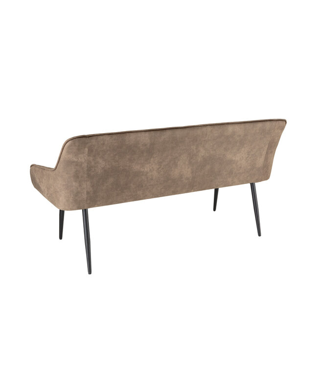 Invicta Interior Design bank TURIN 160cm taupe zwart metalen poten met armleuning - 43693