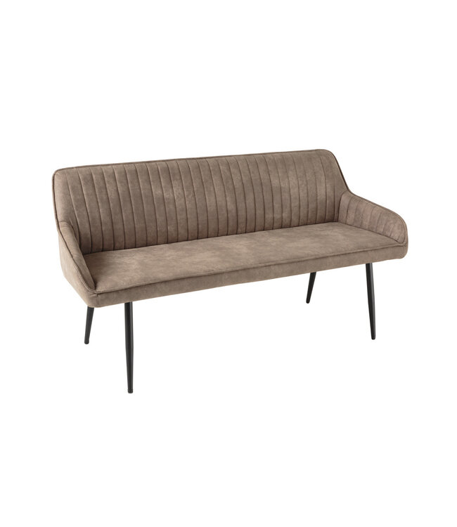 Invicta Interior Design bank TURIN 160cm taupe zwart metalen poten met armleuning - 43693