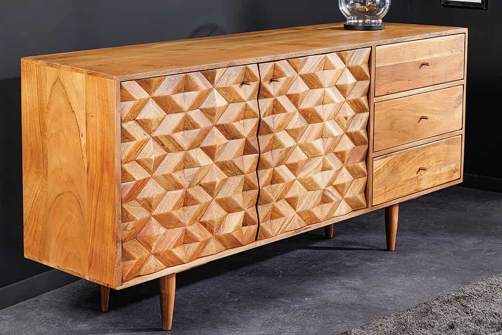 houten design dressoir Houten dressoir met massief grenenhout  Aashly