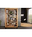 Invicta Interior Massief houten boekenkast CUBUS 190 cm acaciahoningafwerking metalen poten zwarte staande plank - 43742