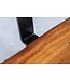 Invicta Interior Massief houten bank MAMMUT 160cm natuurlijke acaciaboomrand met rugleuning zwart metalen frame - 43745