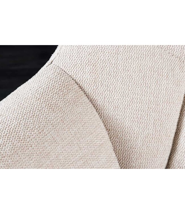 Invicta Interior Eetkamerbank PAPILLON 165cm champagne beige met rugleuning zwart metalen frame - 43880