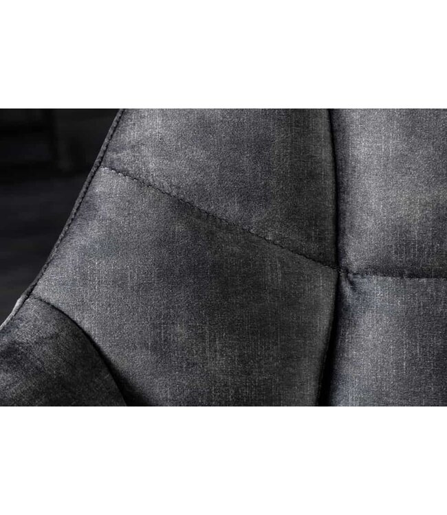 Invicta Interior Eetkamerbank PAPILLON 165cm grijs fluweel met rugleuning zwart metalen frame - 43881