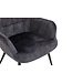 Invicta Interior Moderne fauteuil SCANDINAVIA grijs fluweel zwart metalen poten met armleuningen - 44020