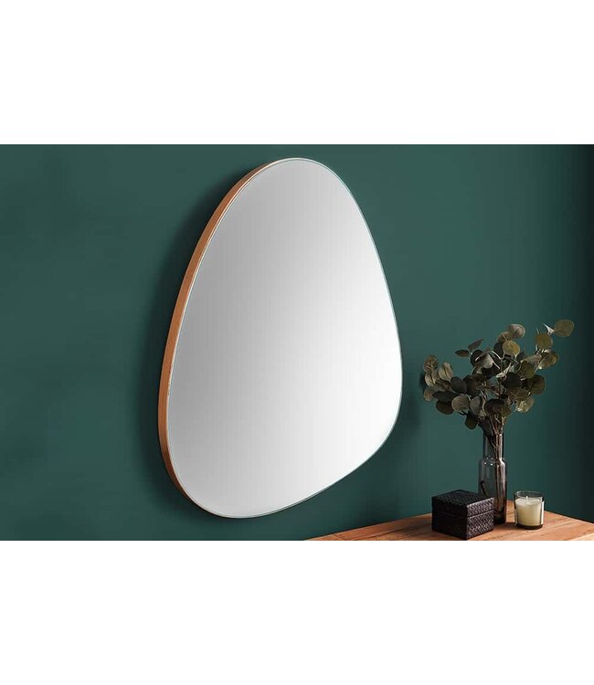 Invicta Interior Moderne wandspiegel NOEMI 75cm natuurlijk eiken massief hout handgemaakt asymmetrisch ontwerp - 43868