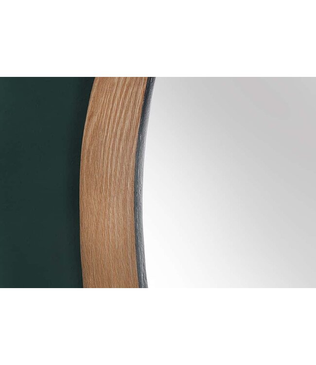 Invicta Interior Ronde wandspiegel AMSTERDAM 70cm naturel zwart massief eikenhout handgemaakt - 43869