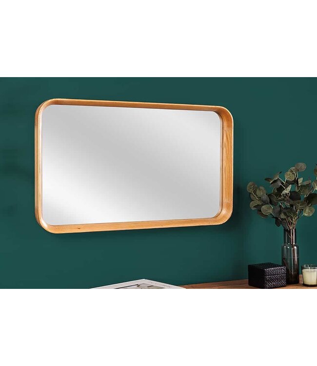 Invicta Interior Moderne wandspiegel AMSTERDAM 80cm natuurlijk massief eikenhout handgemaakt - 43870