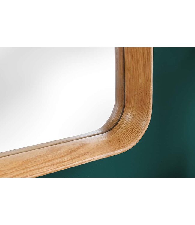 Invicta Interior Moderne wandspiegel AMSTERDAM 80cm natuurlijk massief eikenhout handgemaakt - 43870