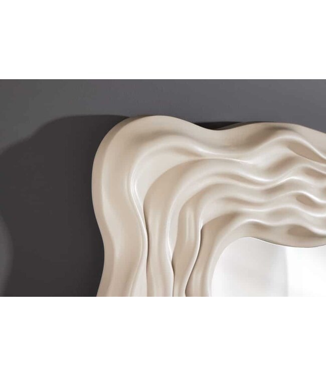 Invicta Interior Moderne wandspiegel WAVE 90cm grijs abstract golfdesign vierkant - 43871