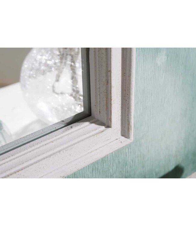 Invicta Interior Design wandspiegel CASTILLO 100cm witte raamspiegel in landhuisstijl Shabby Chic - 43872