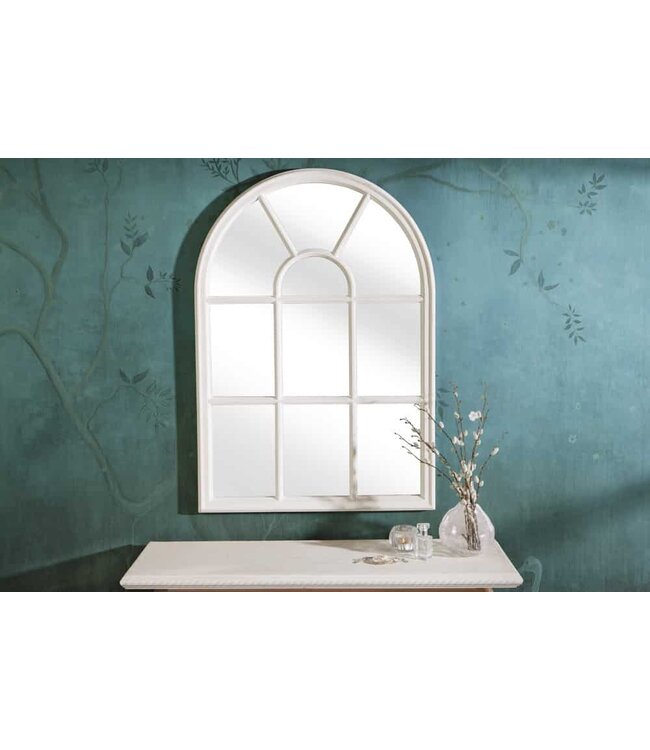 Invicta Interior Design wandspiegel CASTILLO 100cm witte raamspiegel in landhuisstijl Shabby Chic - 43872