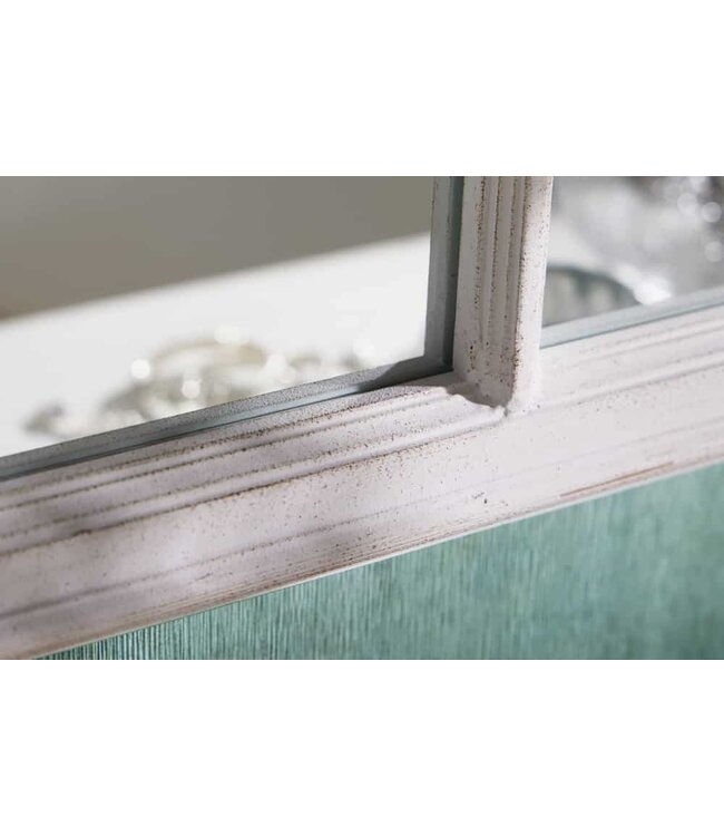 Invicta Interior Design wandspiegel CASTILLO 100cm witte raamspiegel in landhuisstijl Shabby Chic - 43872
